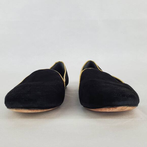 Brian Atwood Claudelle Mens Suede Black Smoking Slippers 8 Black Slip on Loafers - Picture 7 of 12